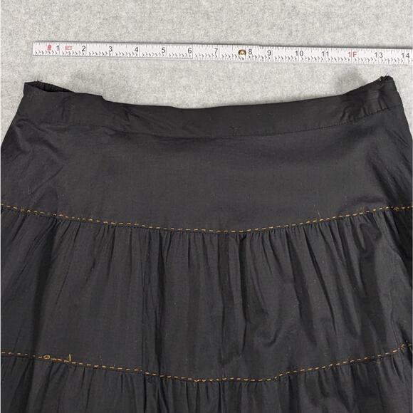 Millenium Skirt M Black Midi Embroidered Beaded Paneled Boho Festival - Picture 7 of 11